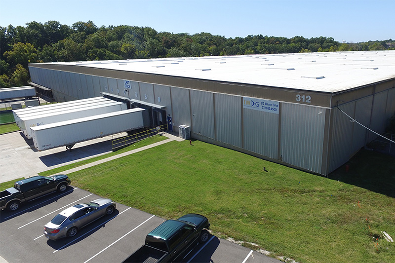 aerial shot of IWDG warehouse